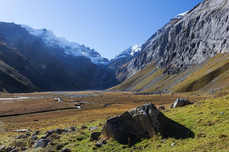 Am ersten Tag der Wanderung ist die Schwemmebene des Val Frisal gut sichtbar. Bild: Claudia Tomaschett-Gerth