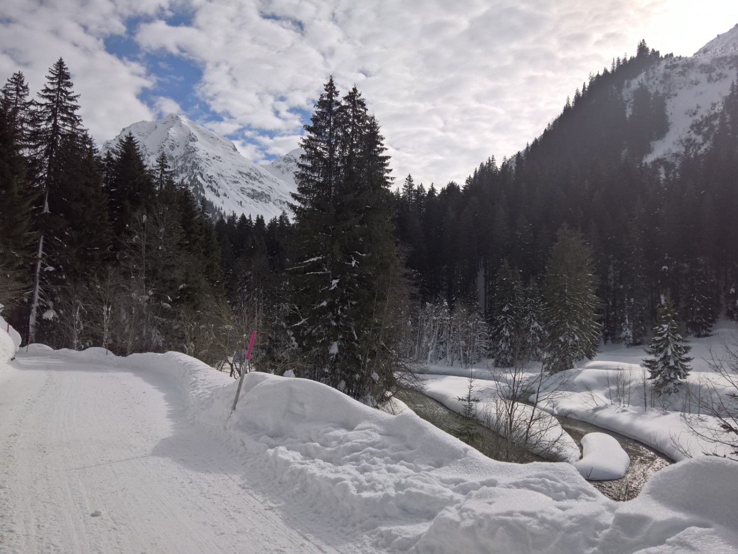 Pour les meilleures vues sur le Landquart, il est préférable de rester sur la route sur le chemin du retour. Photo: Andreas Staeger