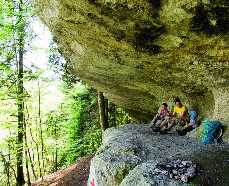 De fascinantes formations rocheuses au Corridor au Loup. Photo: R. Läubli