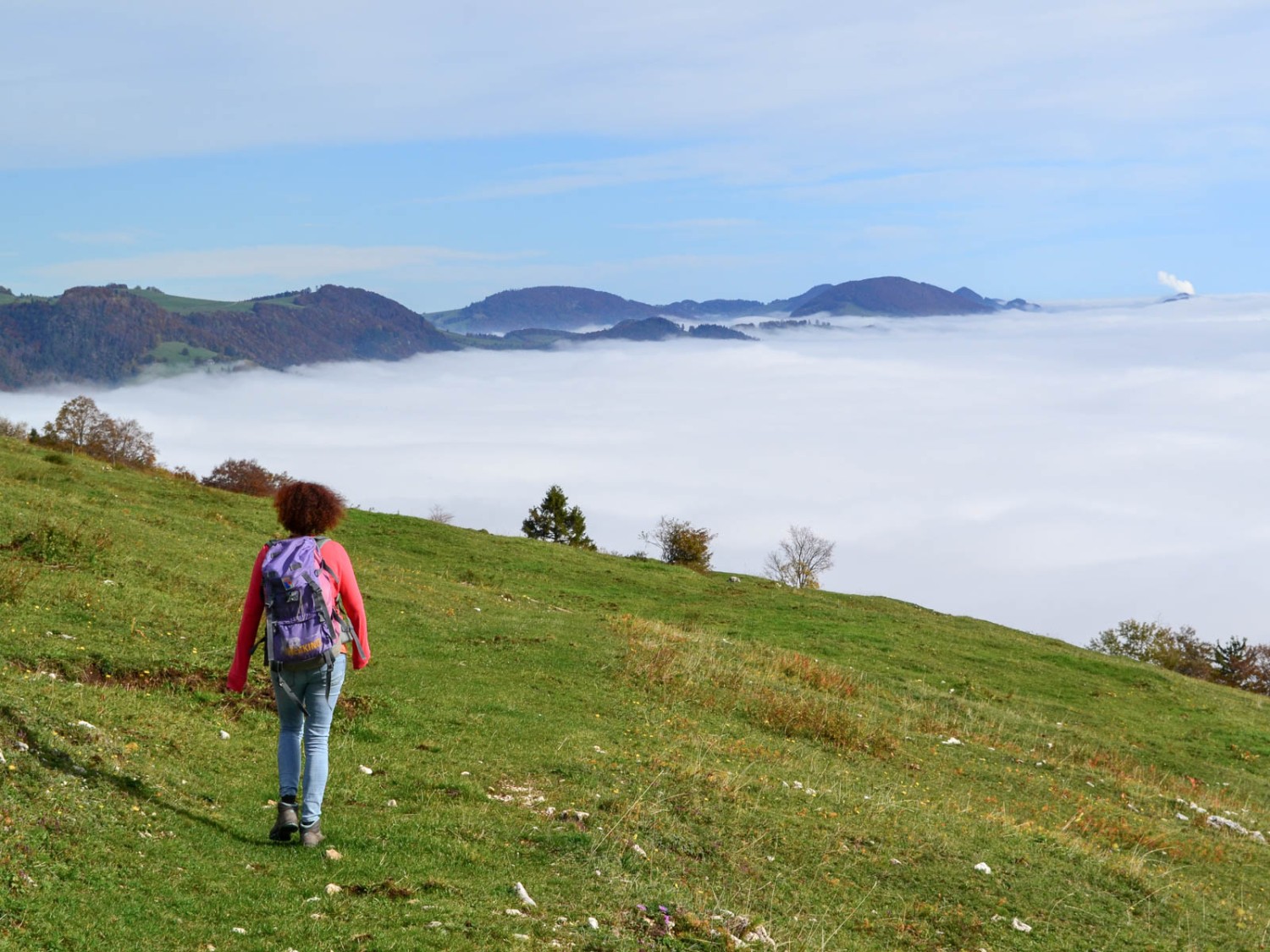 Sonne tanken über dem Nebelmeer. Bild: Sabine Joss