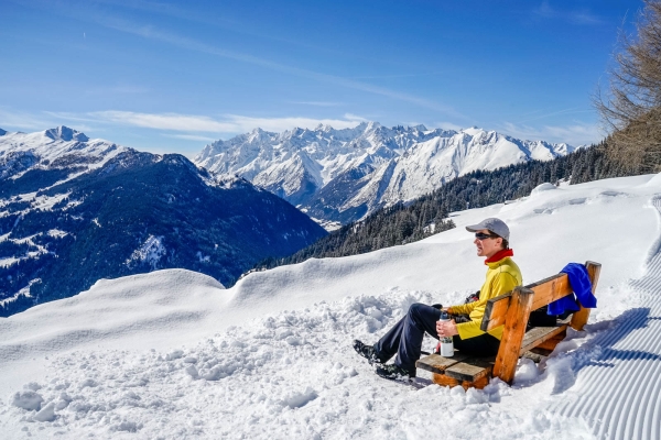 Randonnée hivernale avec vue panoramique