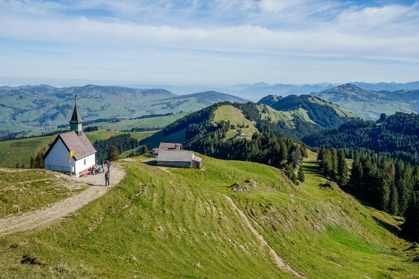 Mit Säntisblick vom Kronberg nach Weissbad