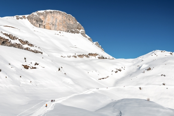 Im Schnee über den Gemmipass