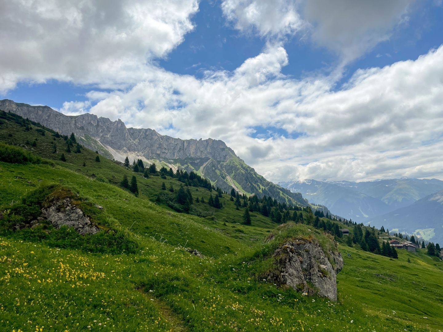 La vue sur les montagnes est impressionnante.