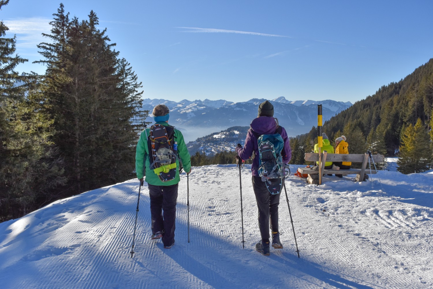 Zum Schluss die weite Sicht auf die Walliser Berge. Bild: Nathalie Stöckli