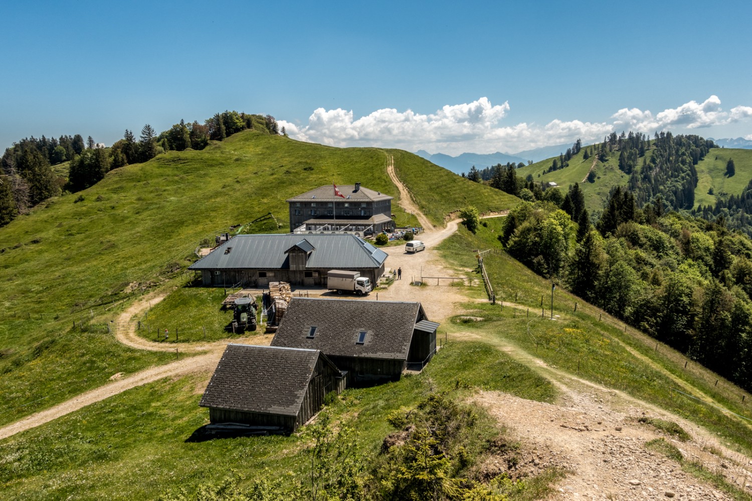 Restaurant et ferme de montagne du Chrüzegg. Photo: Fredy Joss