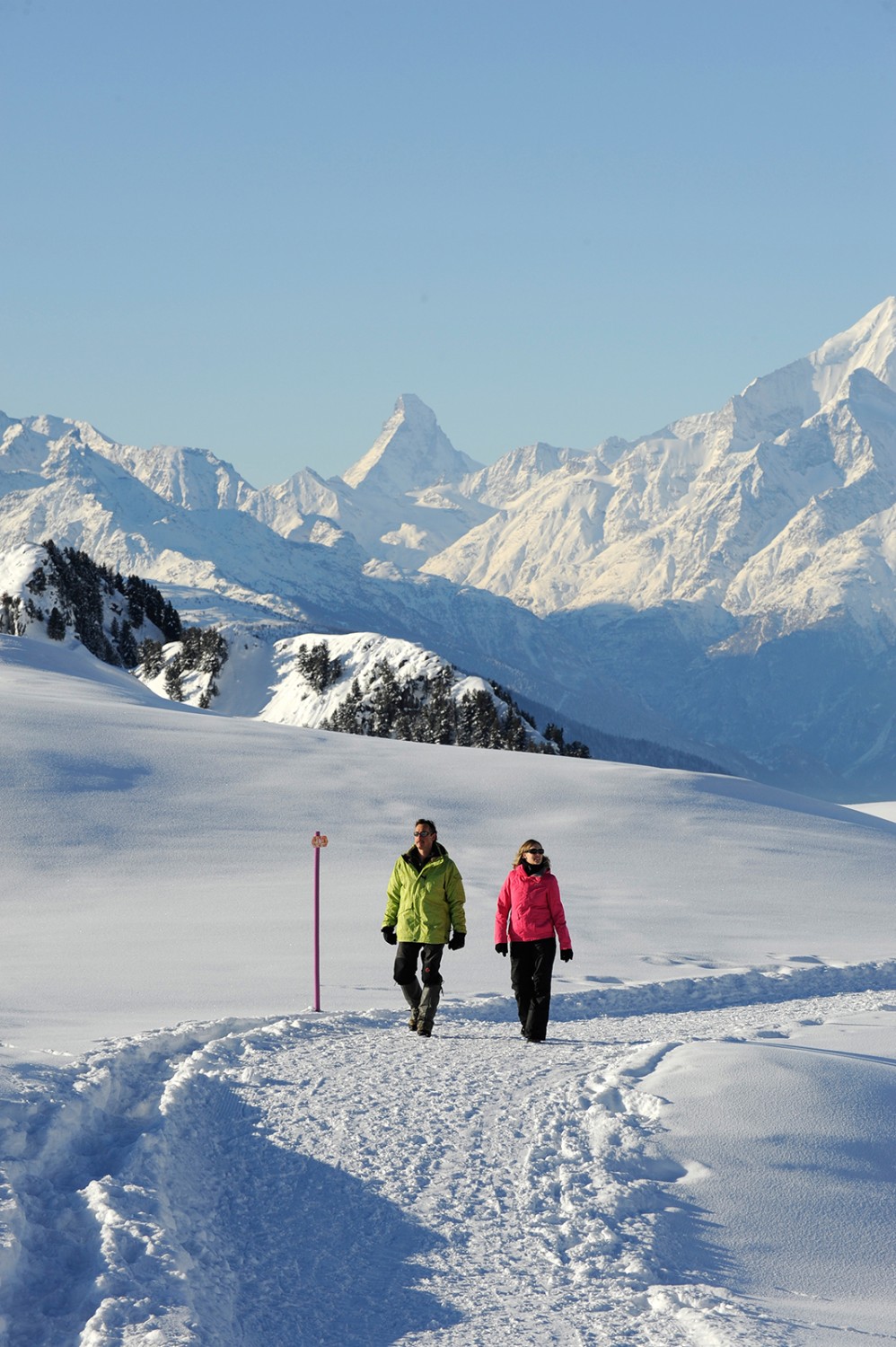 Une randonnée avec vue: au fond, le Cervin.